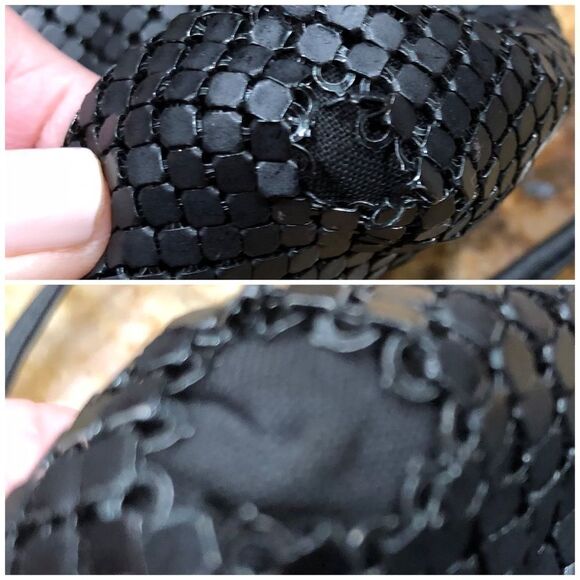 WHITING & DAVIS - Flat Black Chainmail Shoulder Bag/Needs Small Repair (See Pic) - Picture 14 of 14